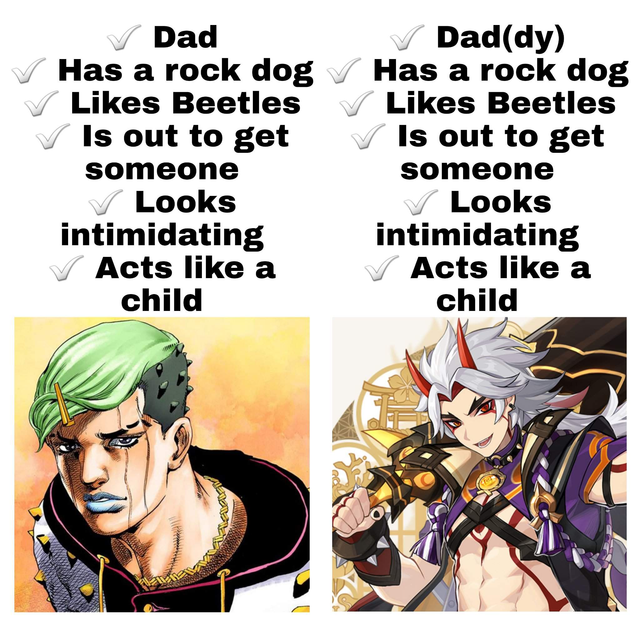 JoJo and Genshin Comparison meme | JoJo Amino Amino