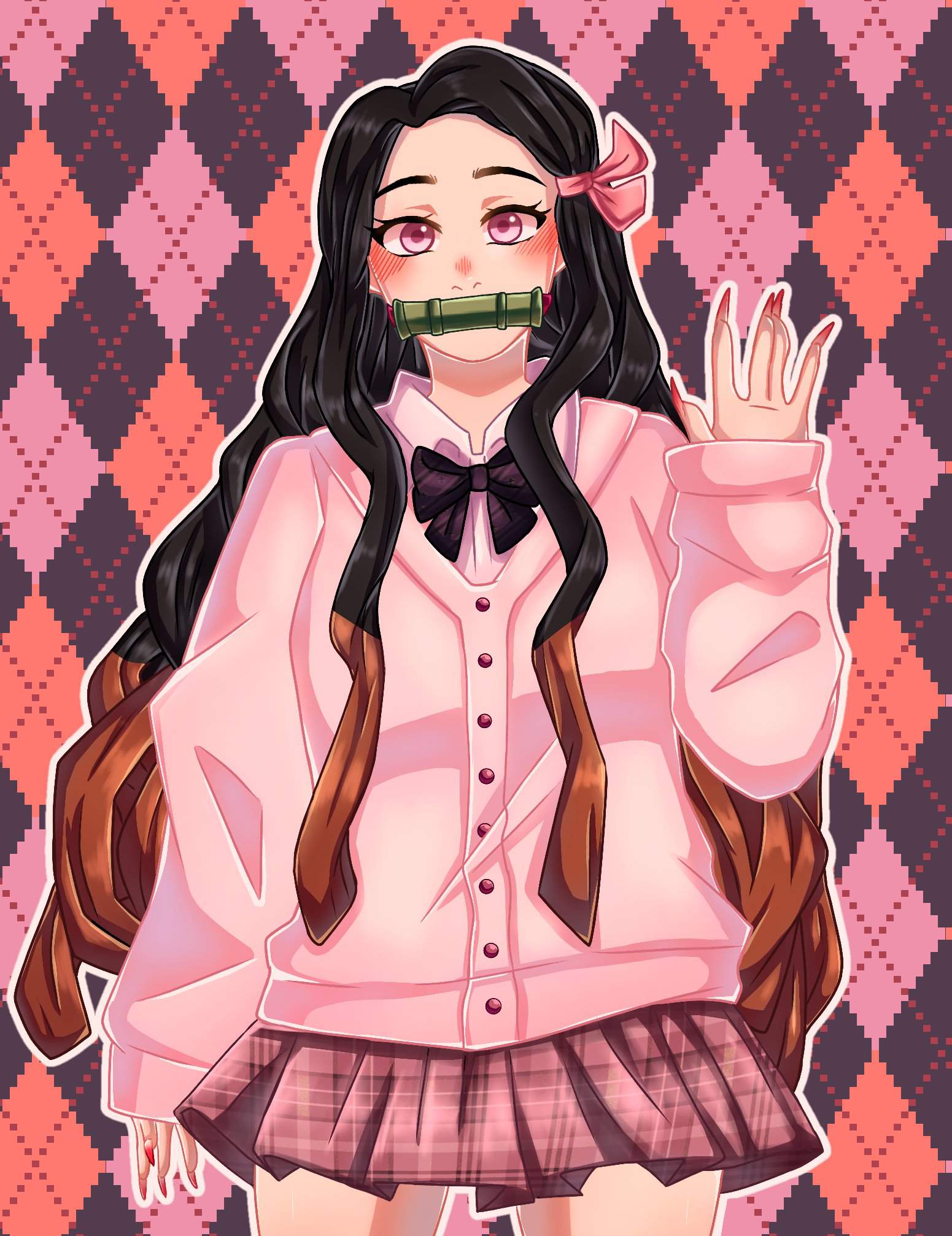 Nezuko con ropa que saque de Twitter ʕ •ᴥ•ʔゝ☆ | DibujArte Amino