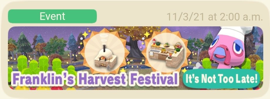 Franklin's Harvest Festival Gardening Event Second Half has Begun! | Animal  Crossing Pocket Camp Amino