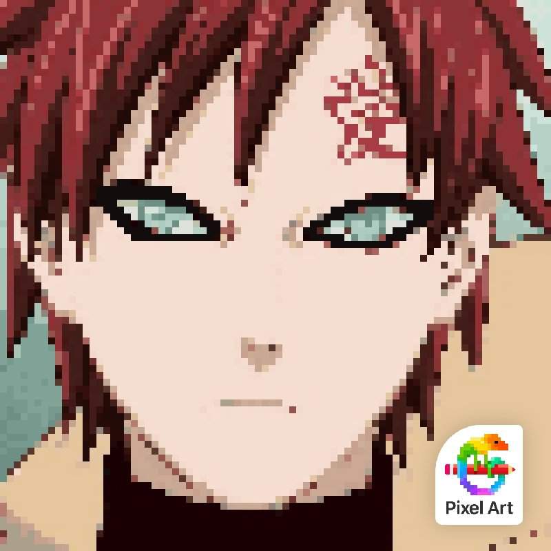 Gaara pixel art | Naruto Amino