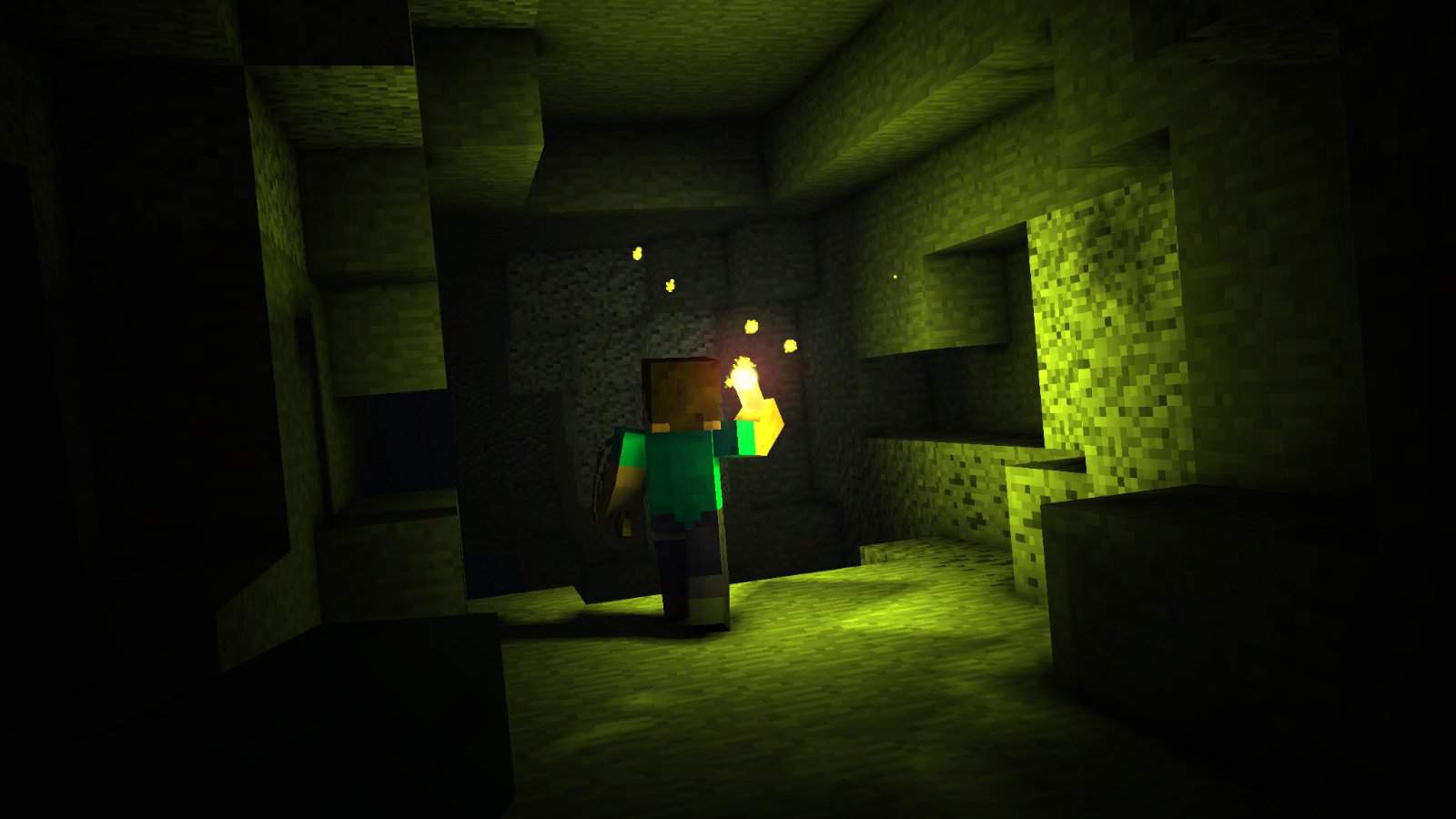 RTX Minecraft в пещере