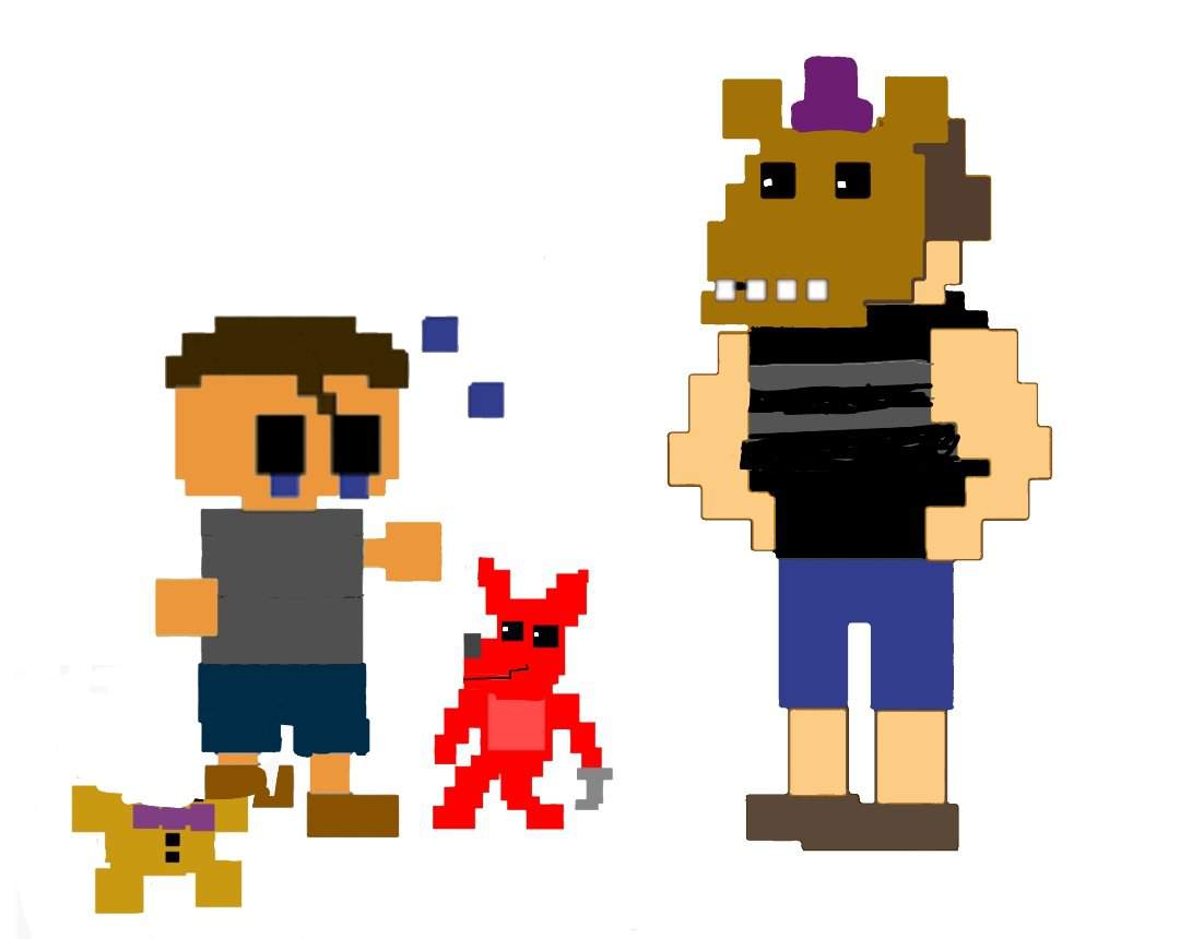 FNAF 4 but the foxy mask brother and the crying child switch roles ...
