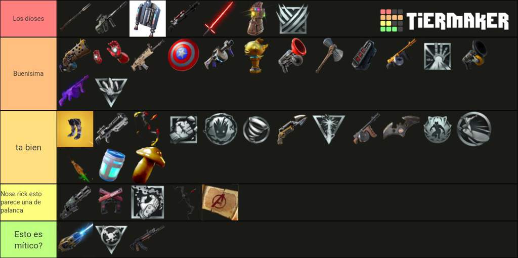 Armas Legendarias Y Miticas Tier List Community Rankings Tiermaker