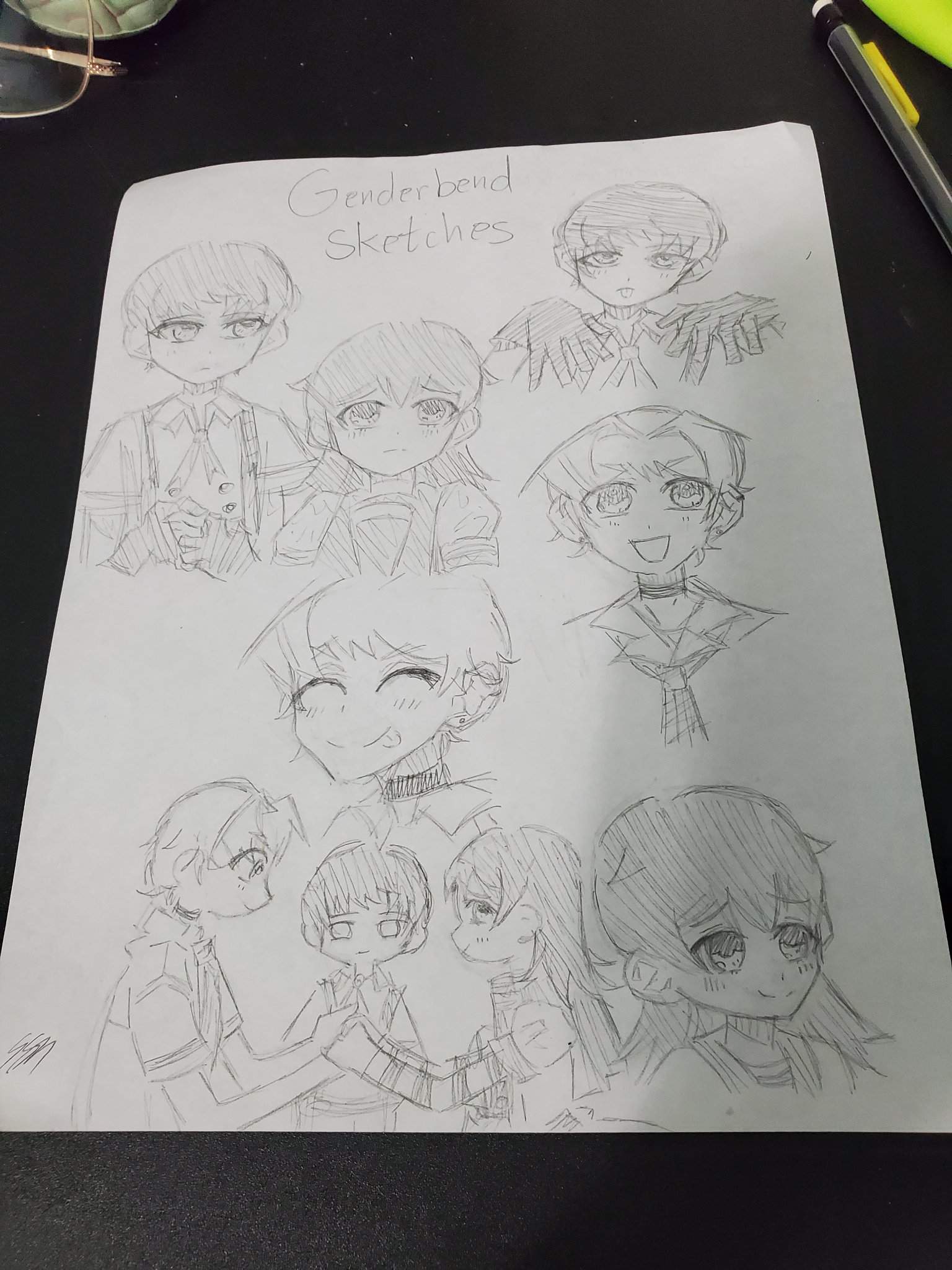 Oc Genderbend Sketches! | Toilet Bound Hanako-Kun Amino