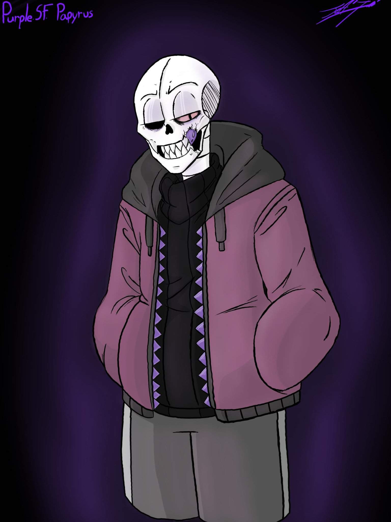 Purple swapfell papyrus- idk he's one of my favorite versions of ...