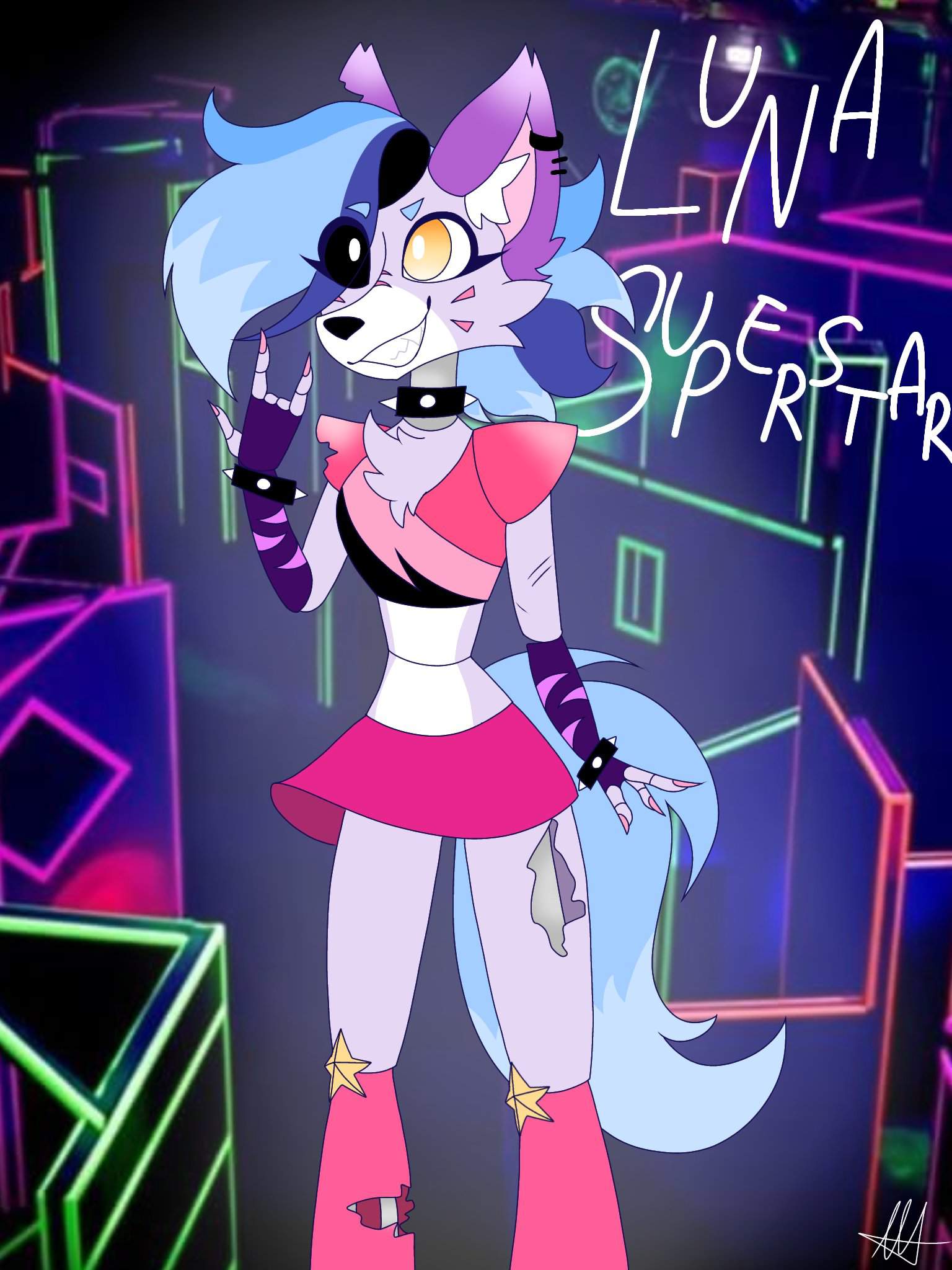 🐺🌙Luna Superstar🌙🐺 [FNAF SB OC] | Crossover Universe! Amino