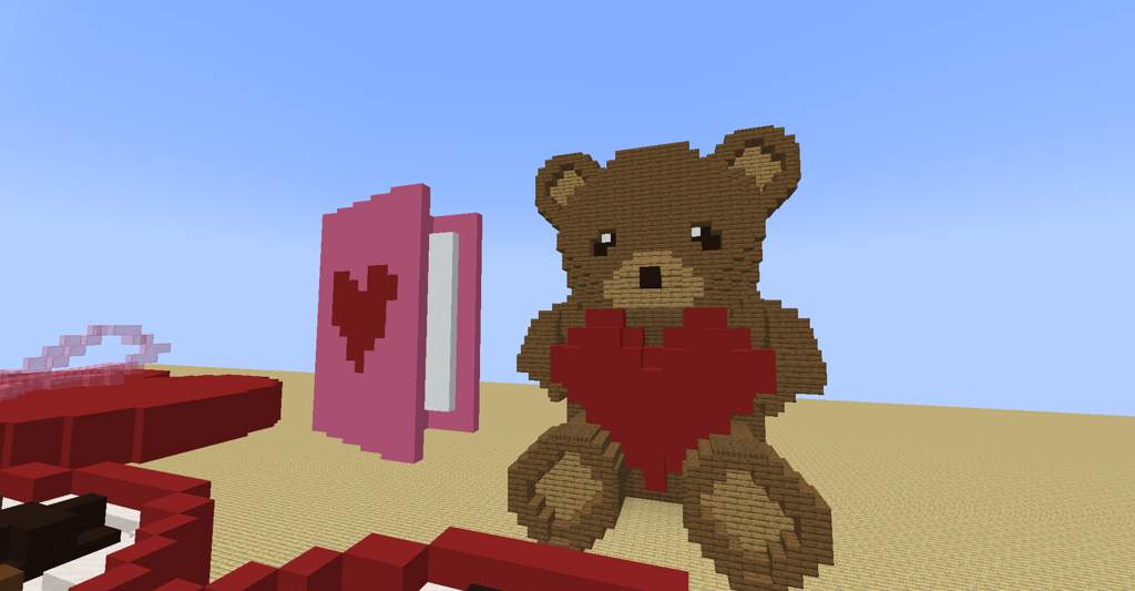 minecraft valentines teddy bear