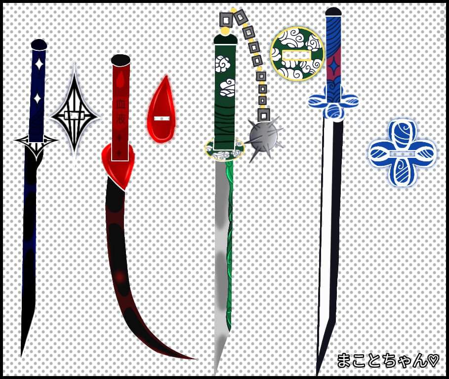 cheers .. finally finished drawing the weapons of my characters | Demon ...