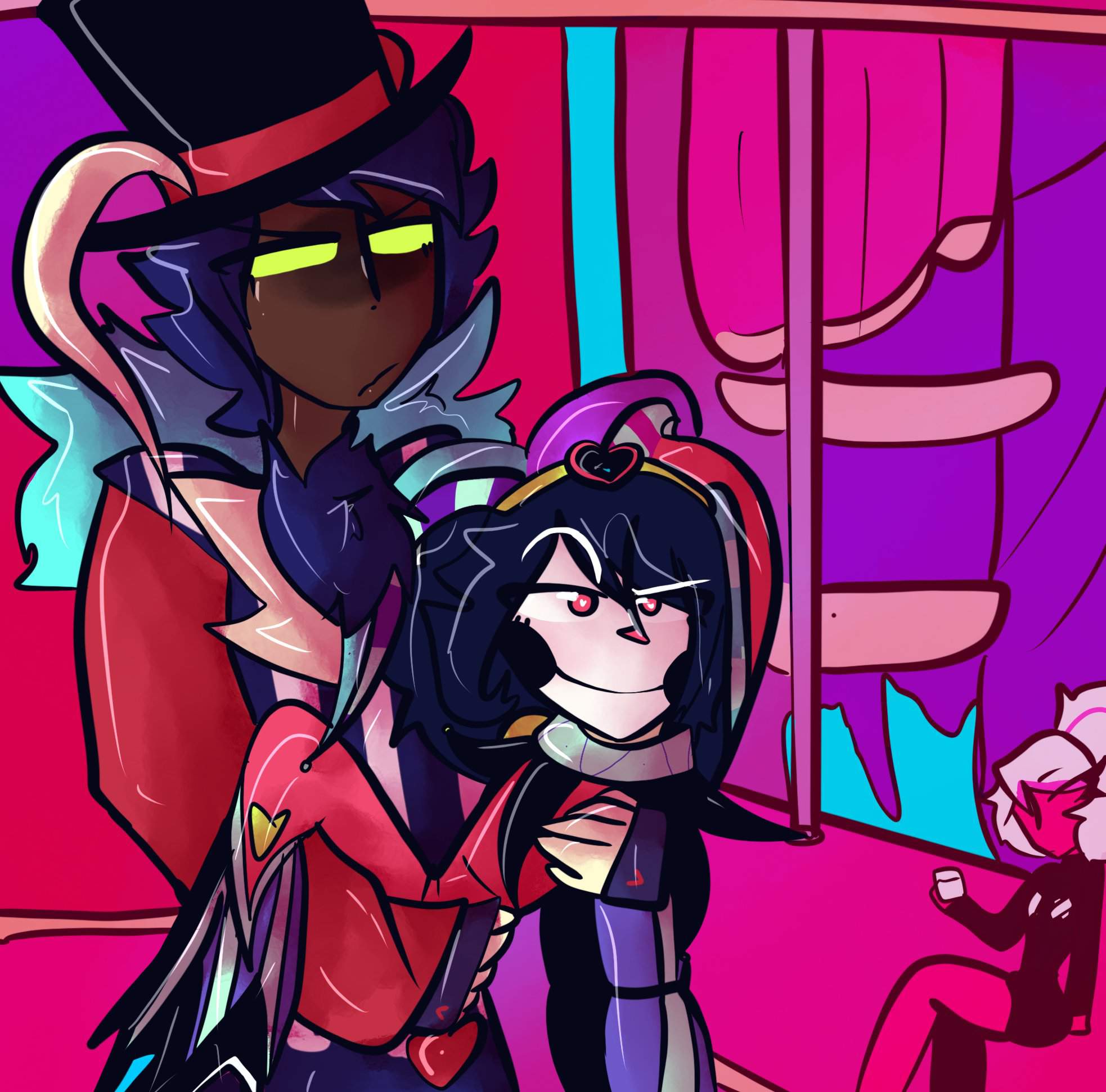 Screenshot drawing of Fizz and Ozzie but they humans | Hazbin Hotel ...