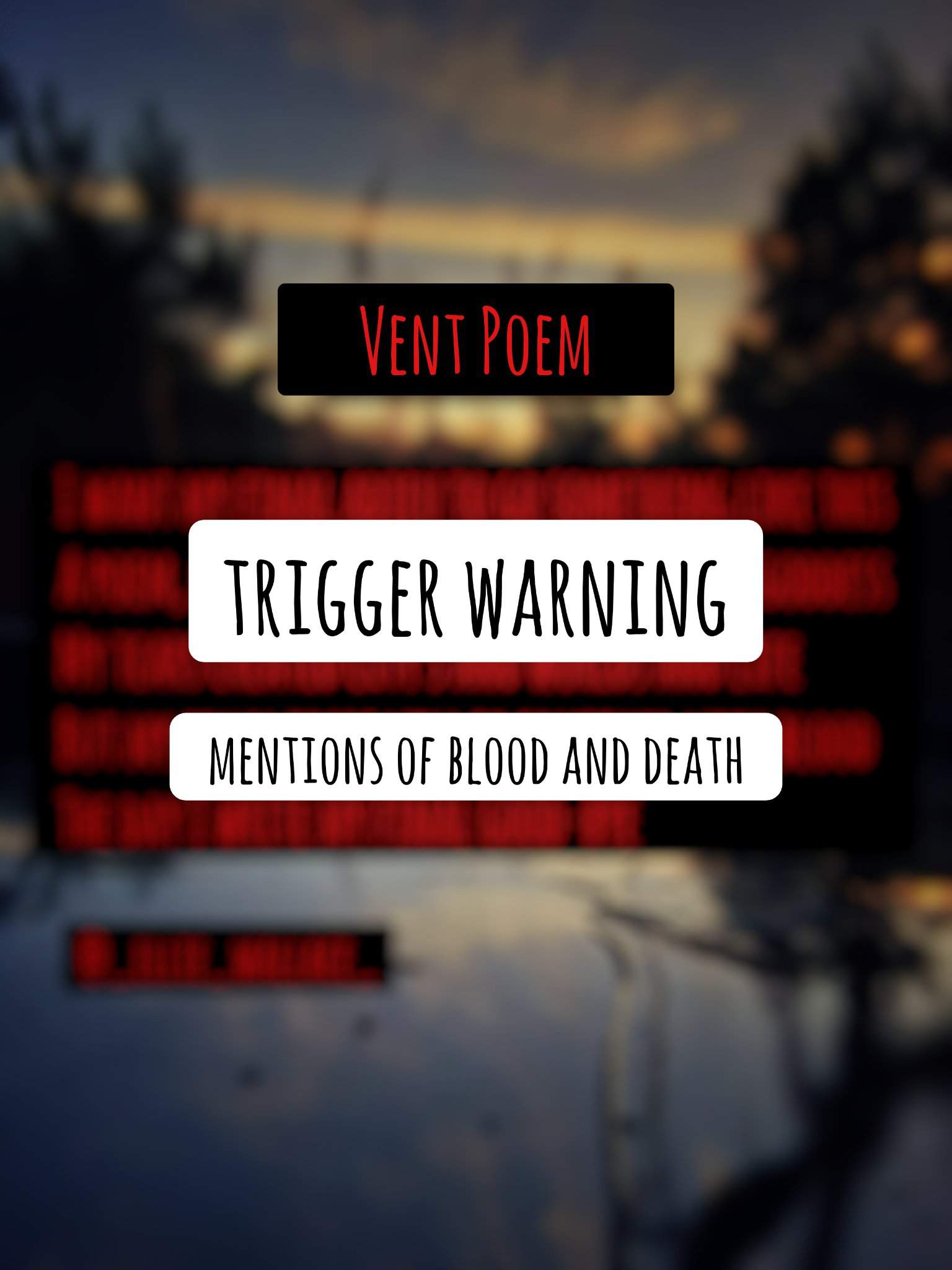 Trigger warning ⚠️ Vent poem I wrote | Troubles/ Vent Amino! Amino