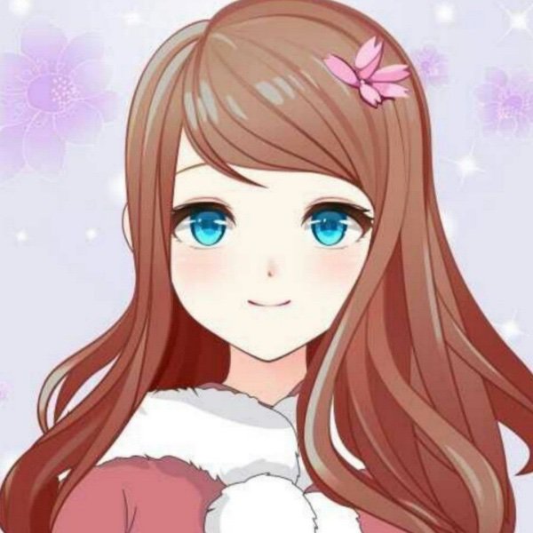 Brown haired anime girl with blue eyes