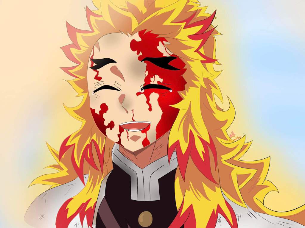 Rengoku's last smile. || FA | Anime Amino