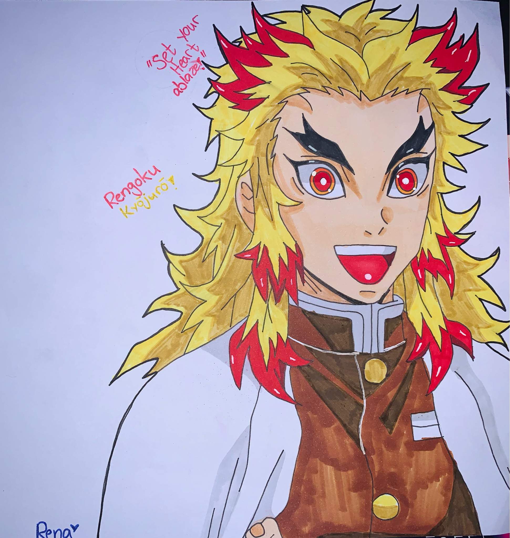 🔥Demon Slayer Fanart: Rengoku Kyōjurō🔥 | Kuro Gang Amino