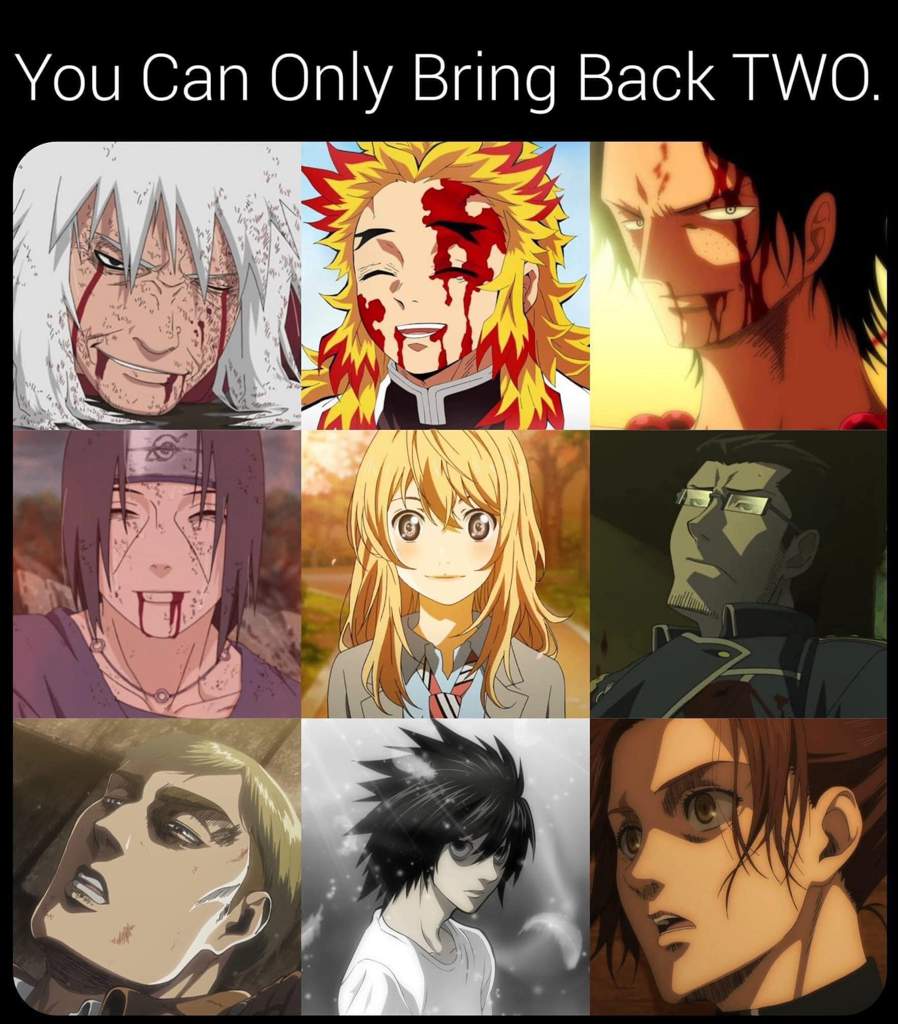 Anime character to bring back to life | Anime Amino Anime character to bring back to life | Anime Amino