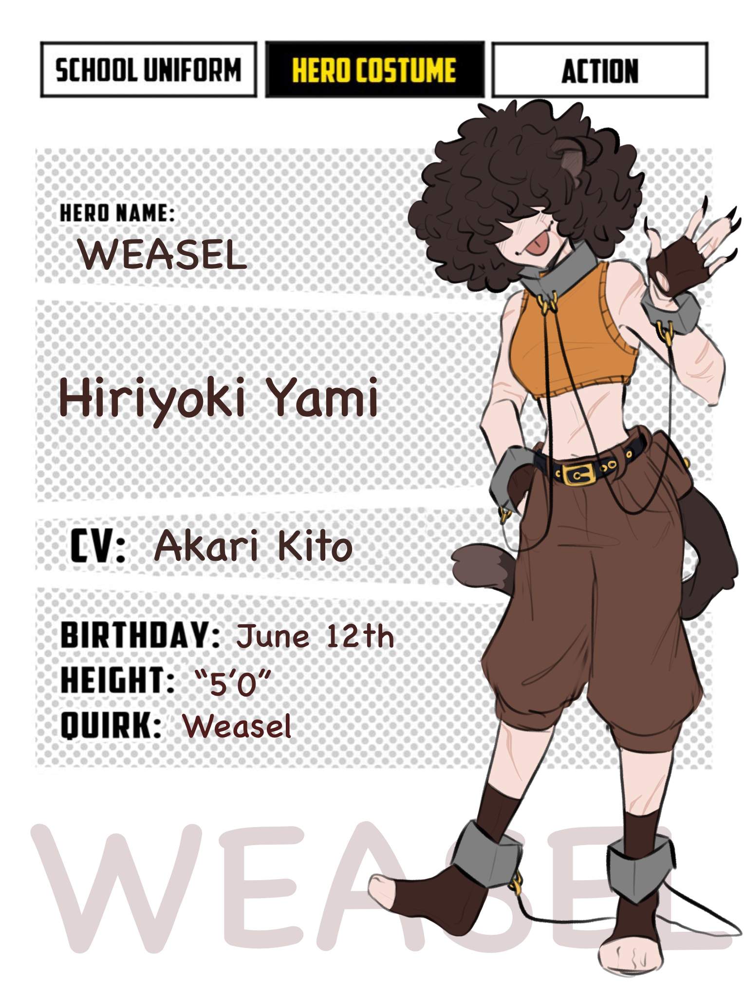 Weasel (Oc) | Wiki | My Hero Academia Amino