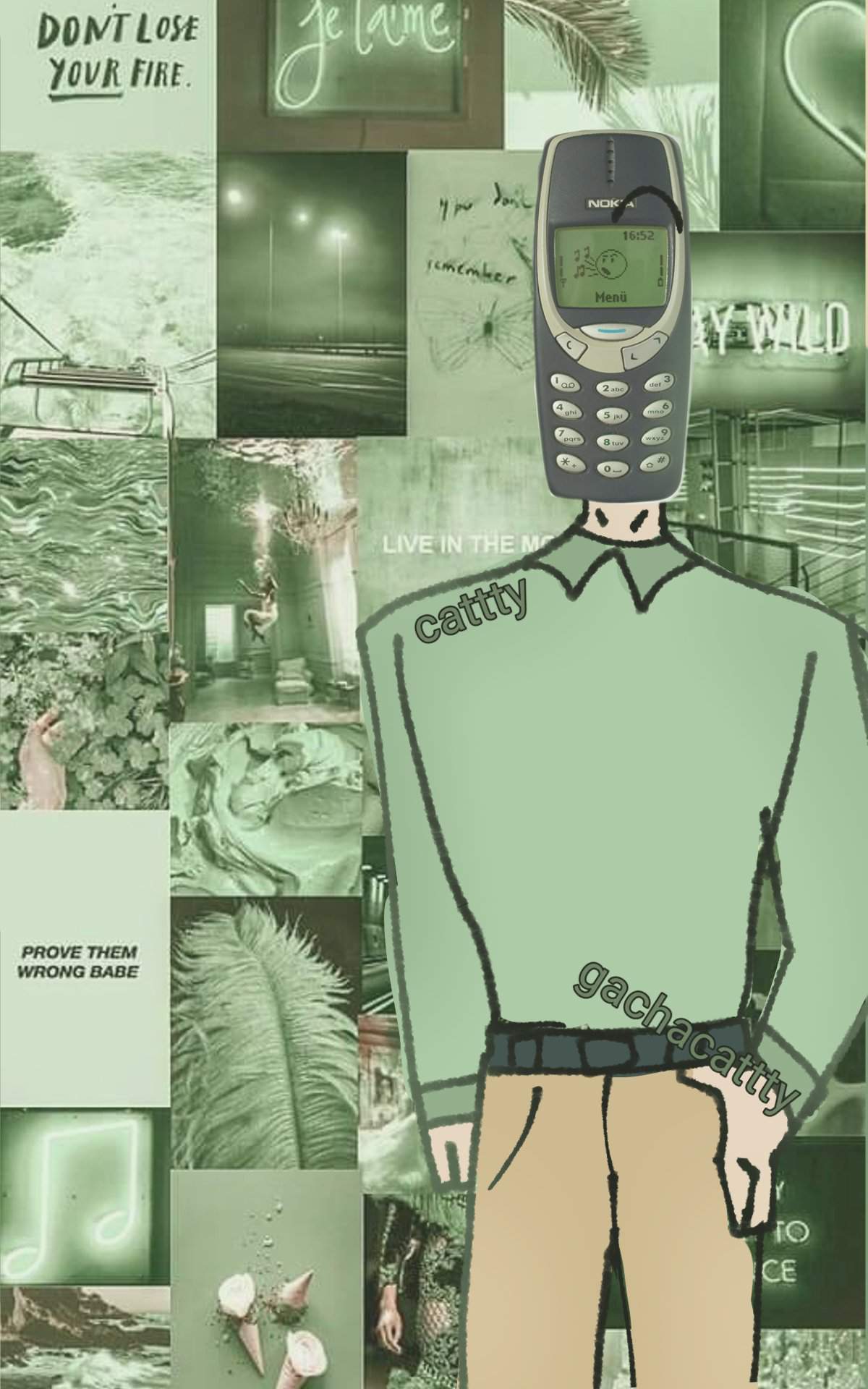 My dusty musty crusty phone guy oc but Green | Dayshift At Freddy’s Amino