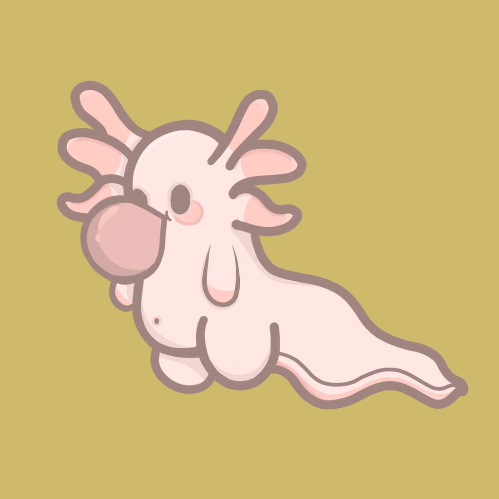 Little axolotl buddy blowing a bubble