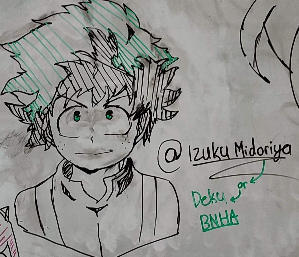 I drew Deku on the white board school lol | Hyun's Dojo Amino