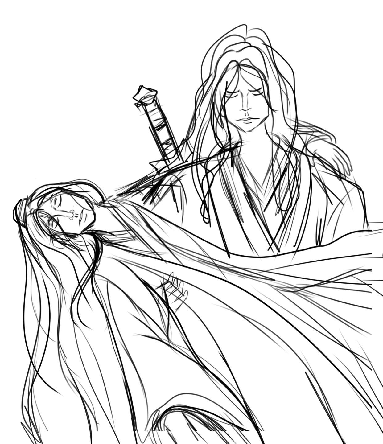 First Luo Binghe/ Shen Qingqiu Fan Art (SKETCH) | Mo Xiang Tong Xiu Amino