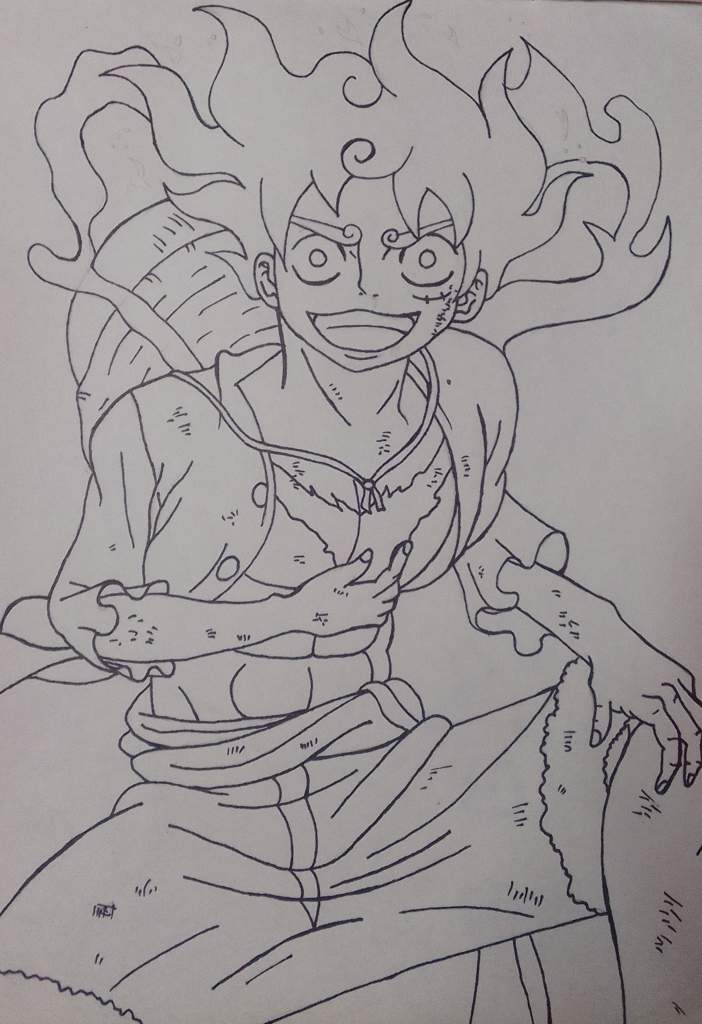 Luffy Gear 5 Stencil Drawing