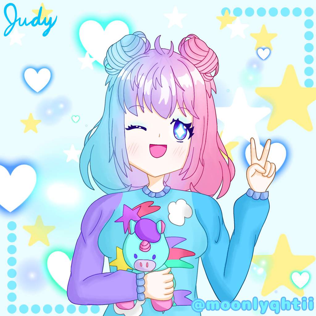 ACNH Judy and the unicorn doll 💖🌈🦄⭐ | Anime Art Amino