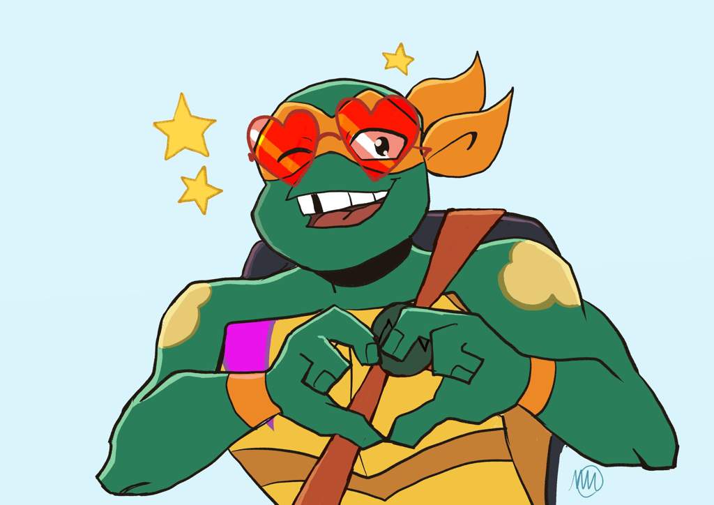 Mikey in Heart Glasses | TMNT HQ Amino