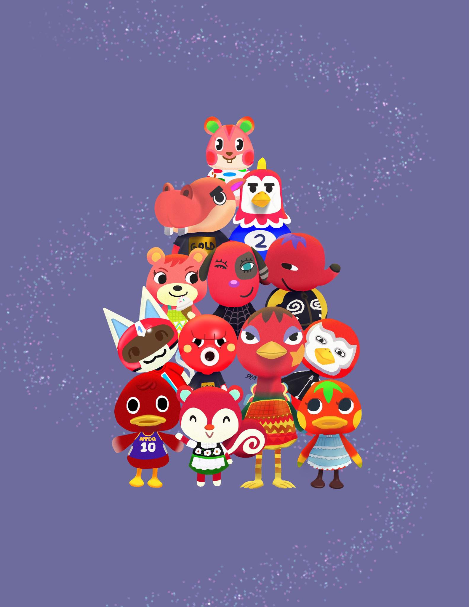 Party of red || villagers of the rainbow | Animal Crossing Amino