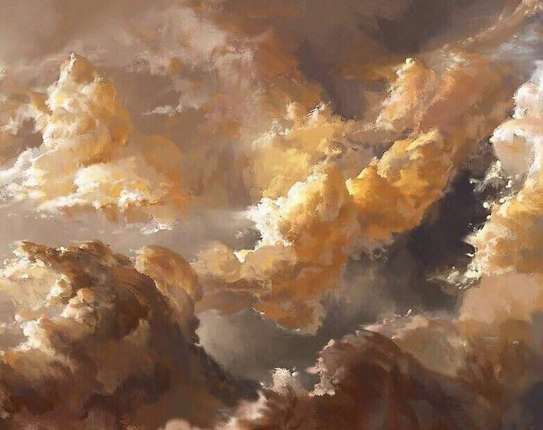 Бежевые облака живопись