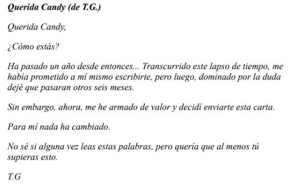 Carta de Terry a Candy (Candy Candy la Historia definitiva) | *Chicos Y ...