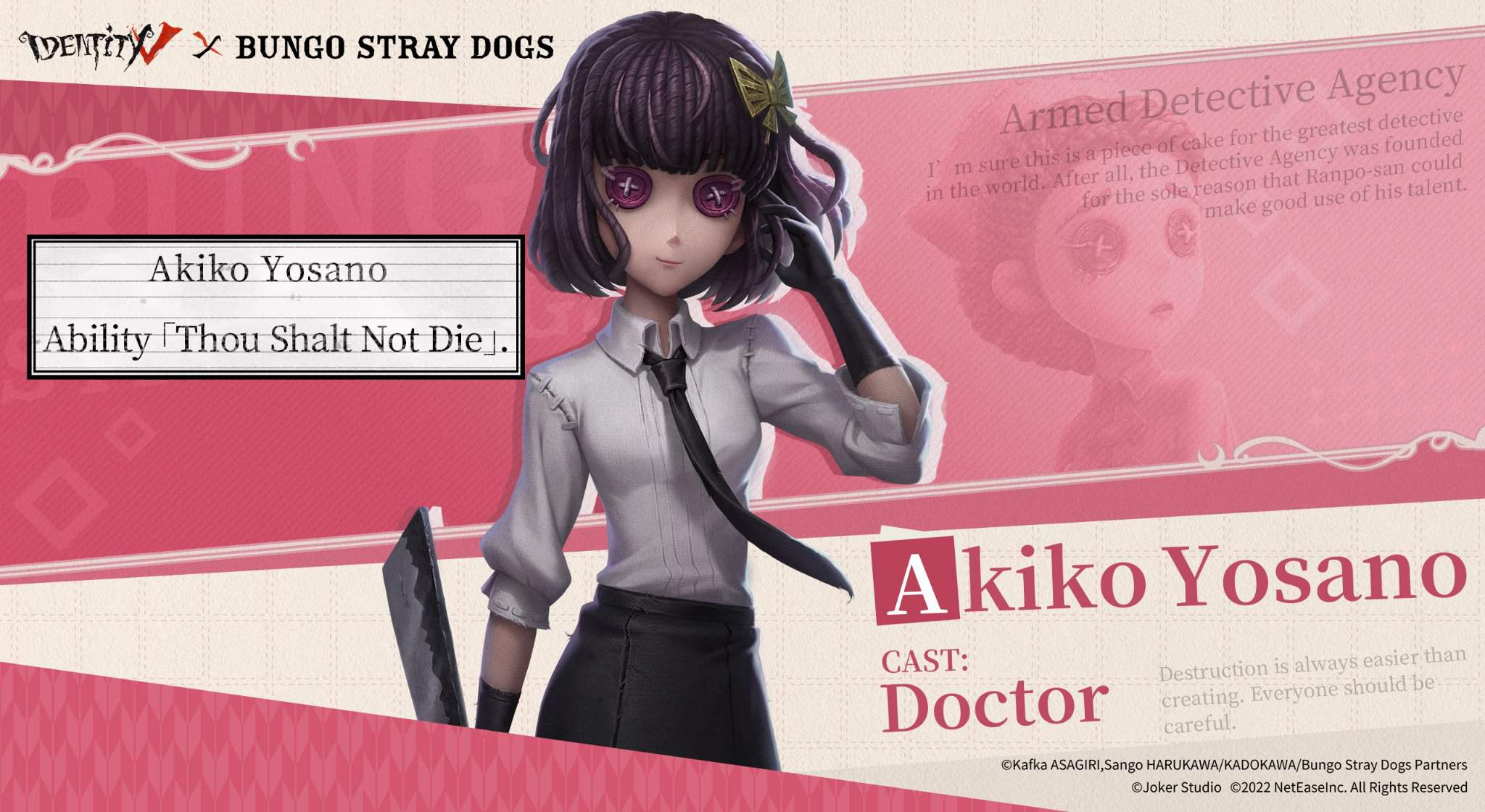 IDV × Bungo Stray Dogs - Akiko Yosano | Identity V Official Amino