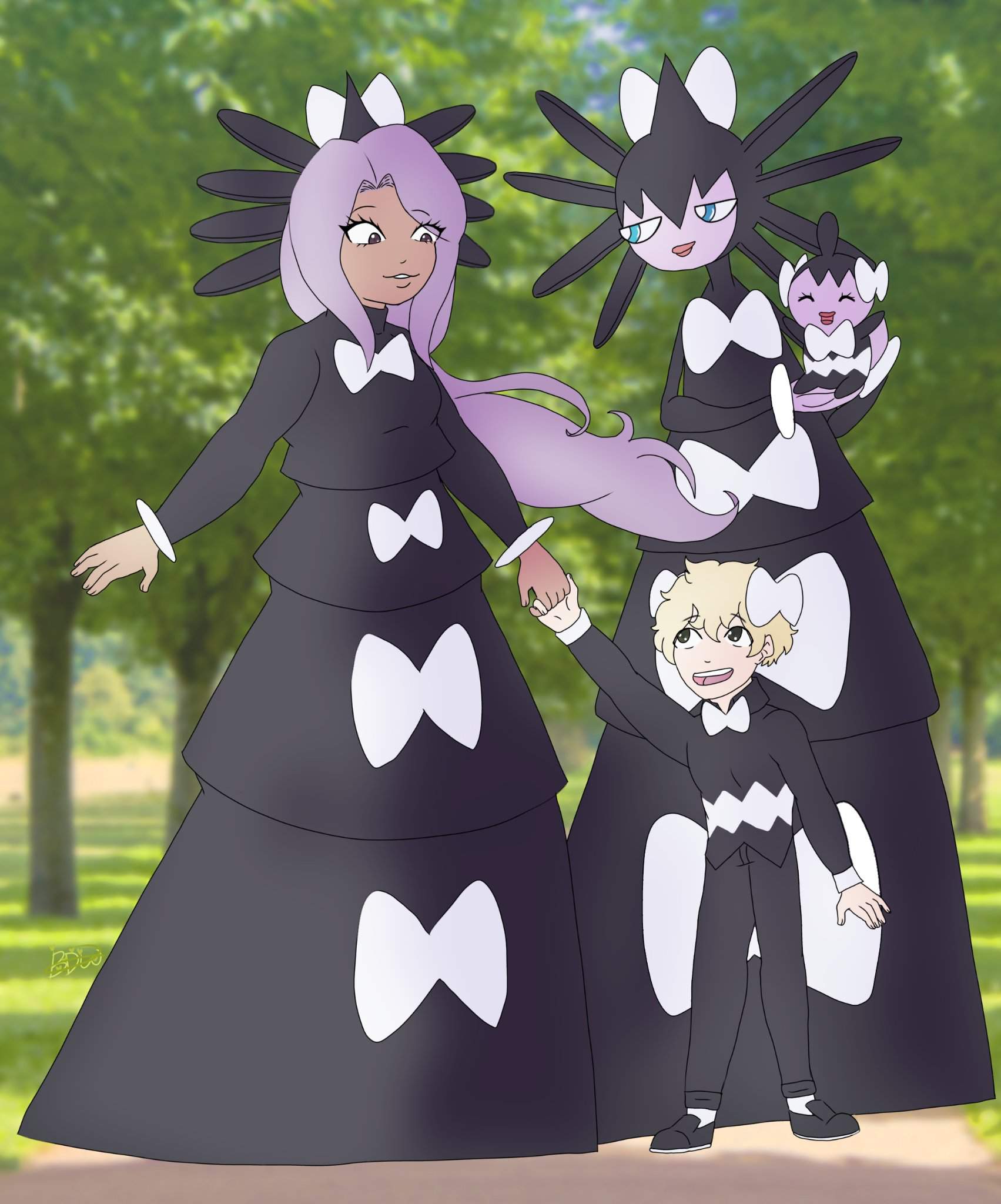 Seanna and Dakota with Gothitelle and Gothorita PokéHalloween redraw ...