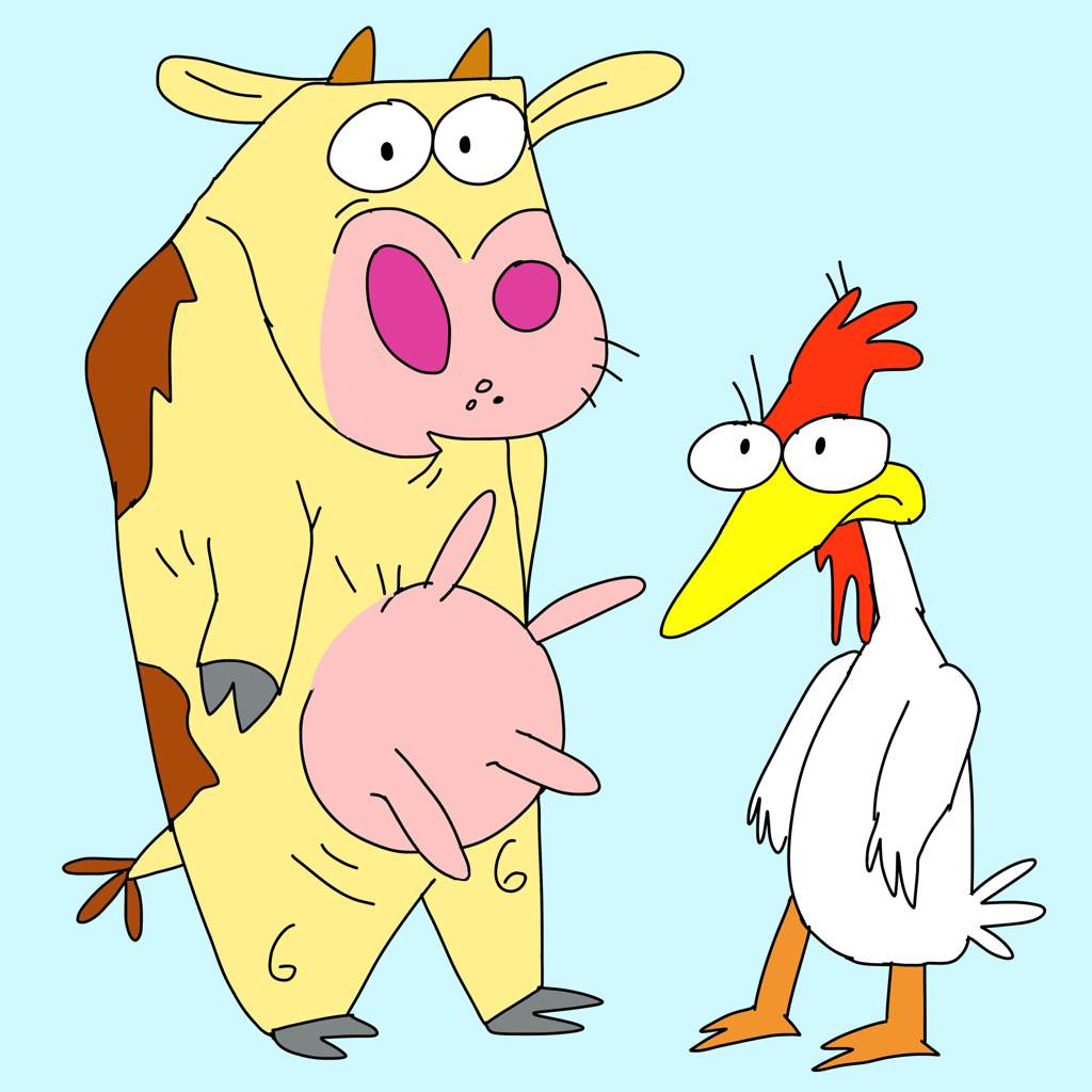 Cartoontober Day 1 Cow and Chicken | Cartoon Amino