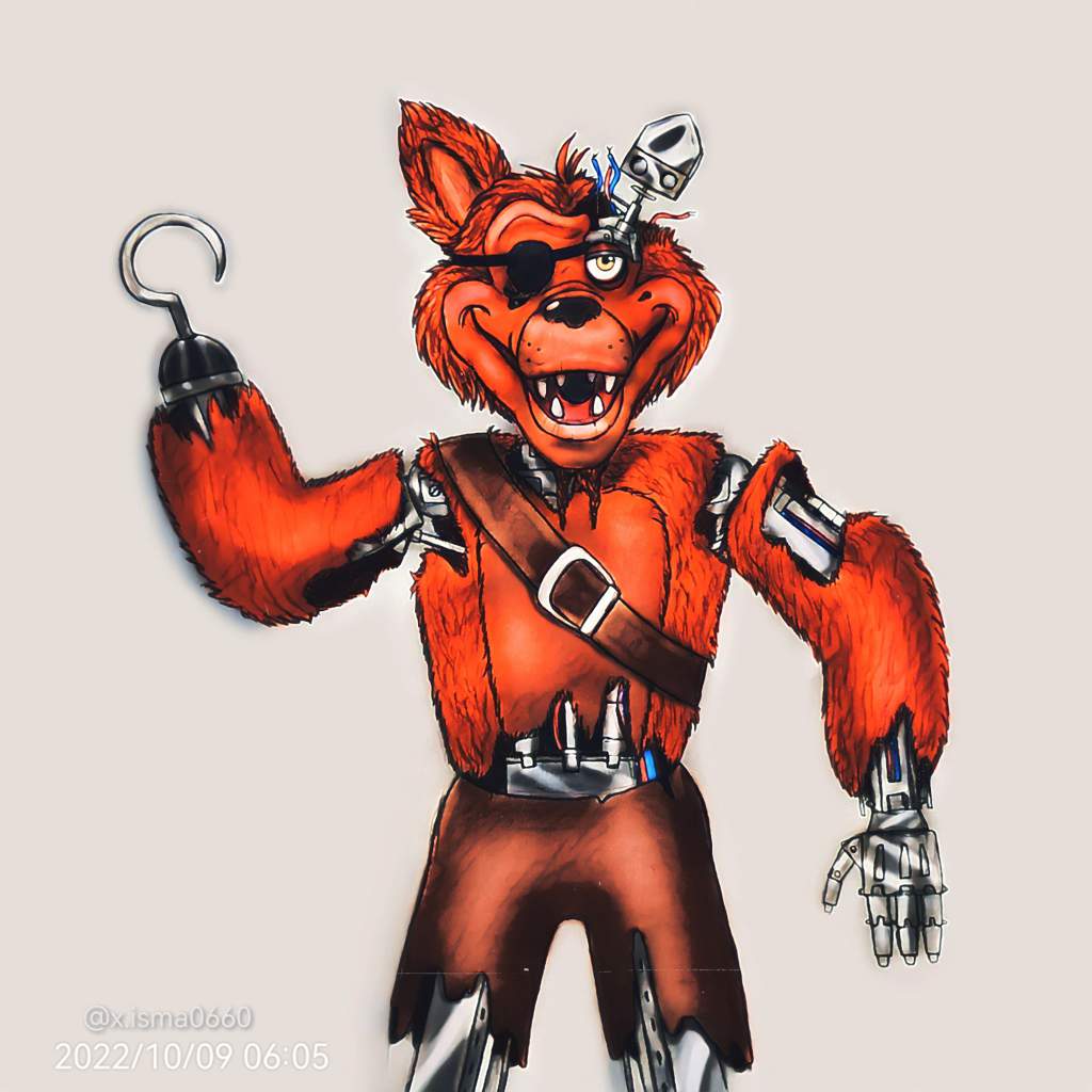 Dibujo de withered foxy (Versión 