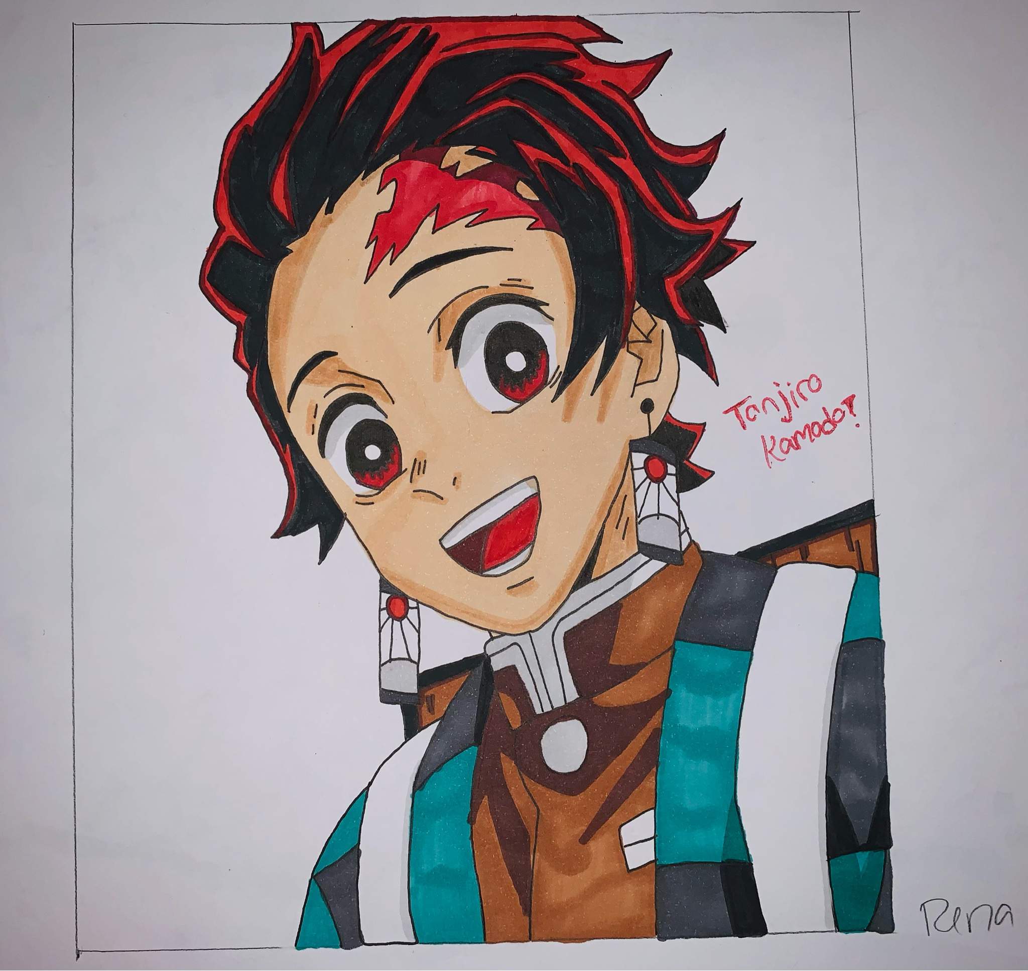 tanjiro kamado fanart. ♥️ (traditional) | Demon Slayer: Kimetsu No ...