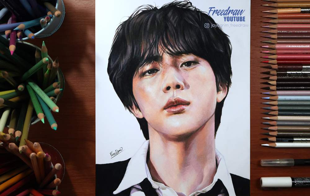 JIN colored pencil drawing | BTS ARMY INDONESIA AMINO Amino