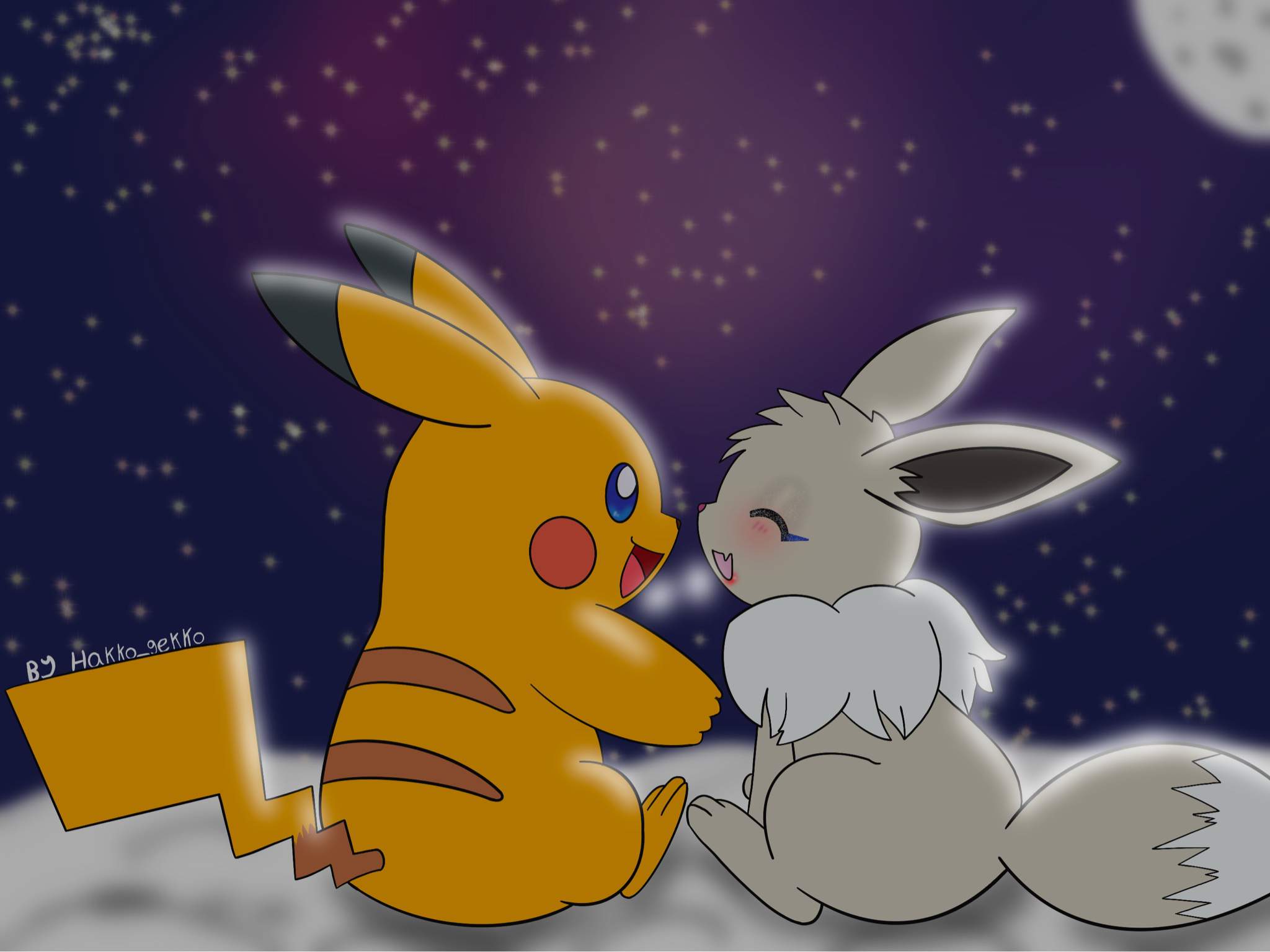 My drawing of eevee and pikachu | Anime Amino