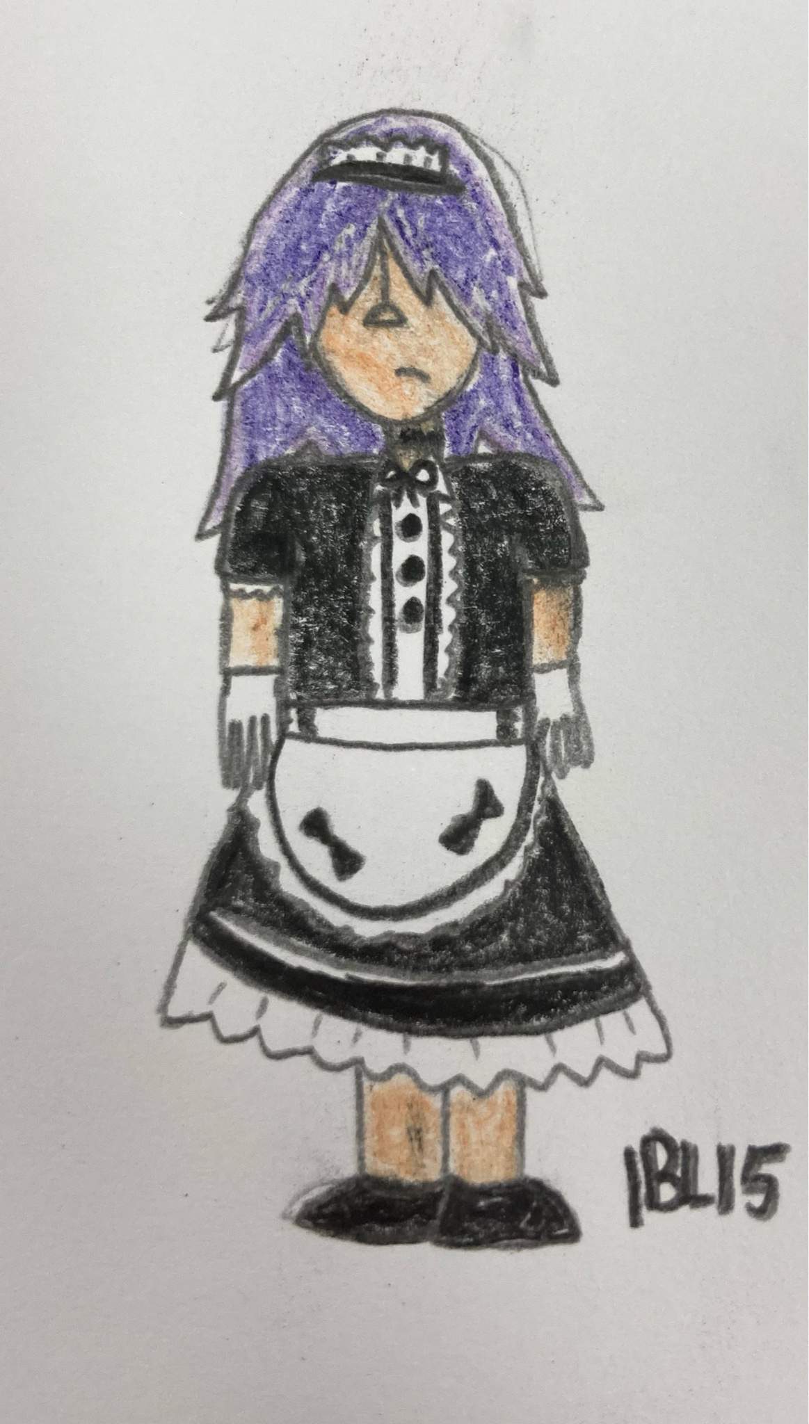 Vio in a maid dress (oc) | The Disastrous Life of Saiki K Amino