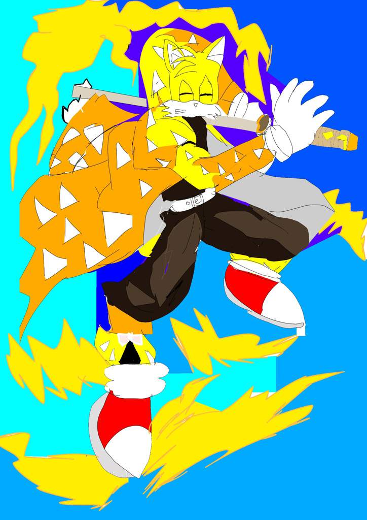 Tails as zenitsu agatsuma and badass form | Sonic the Hedgehog! Amino