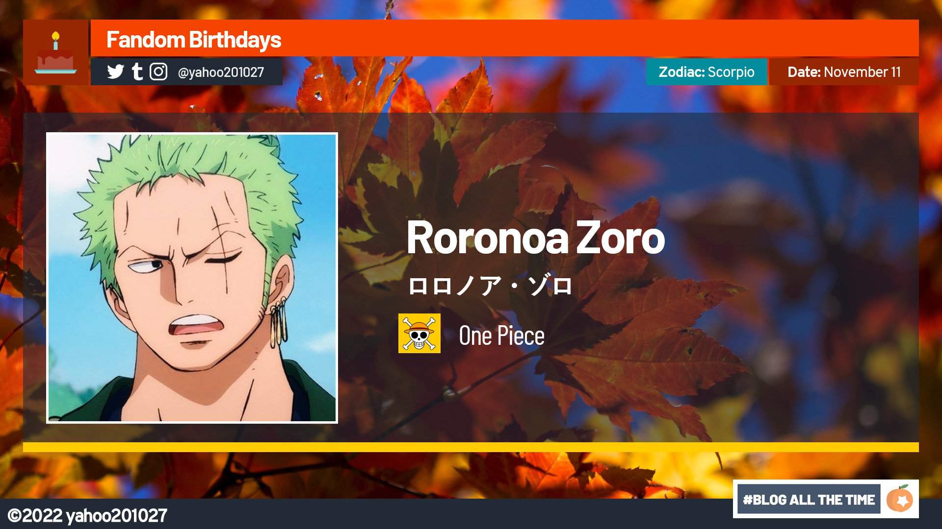 Happy Birthday, Roronoa Zoro (2022) | Anime Amino