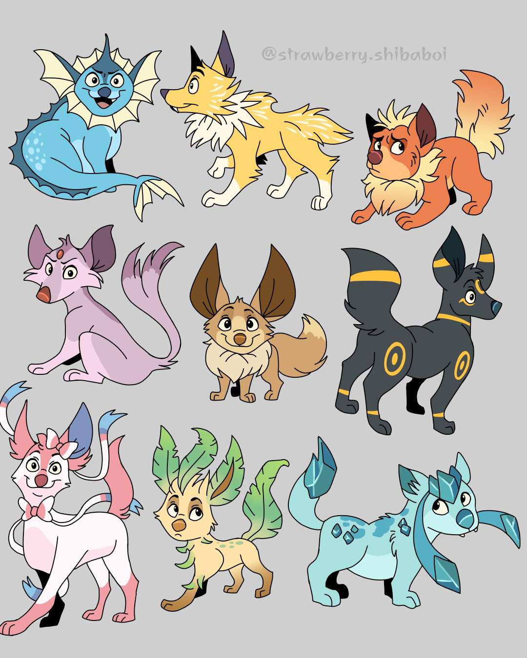 Eeveelutions Designs | Pokémon Amino