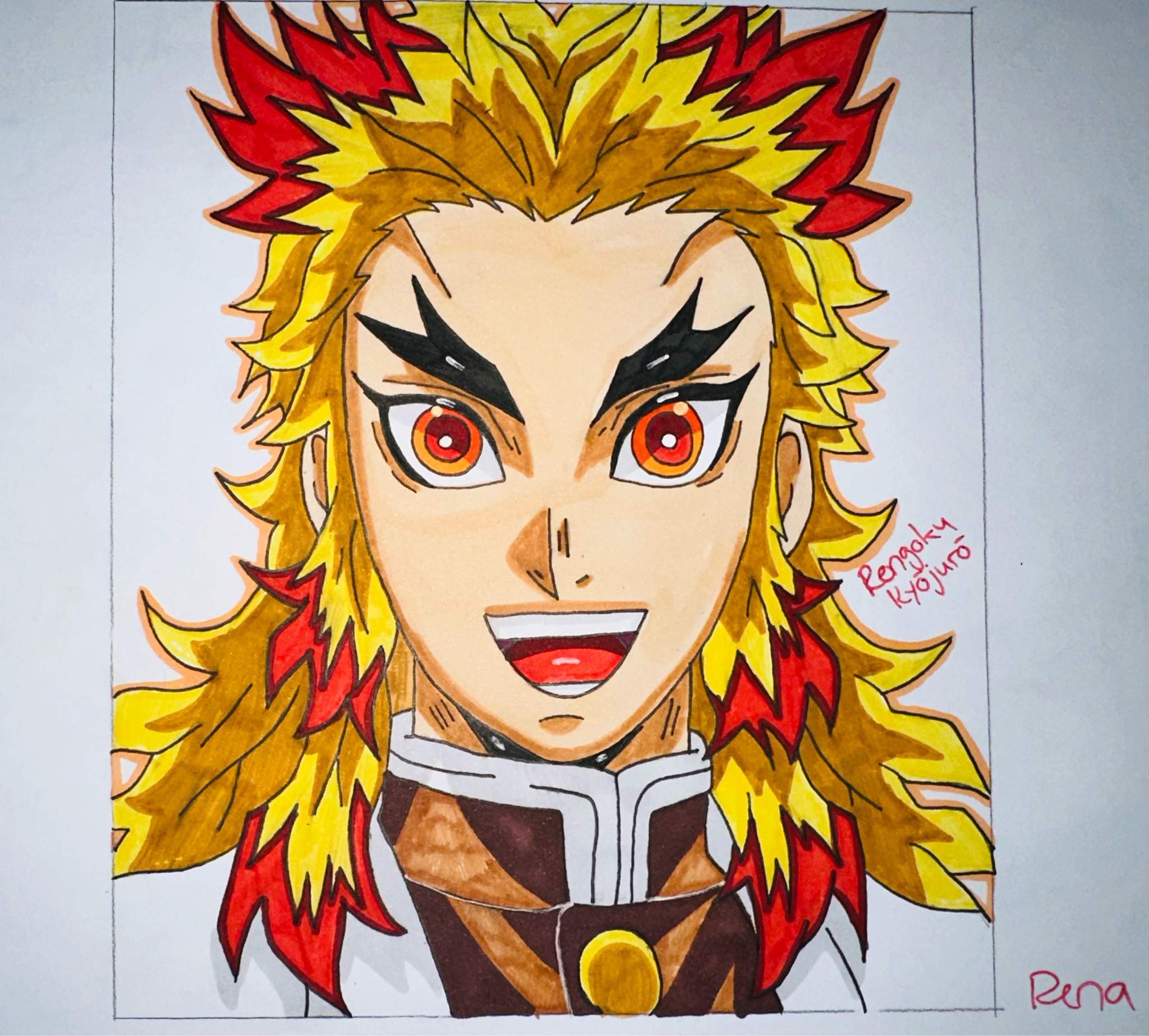 kny fanart: rengoku kyōjurō. 🔥 | Kuro Gang Amino