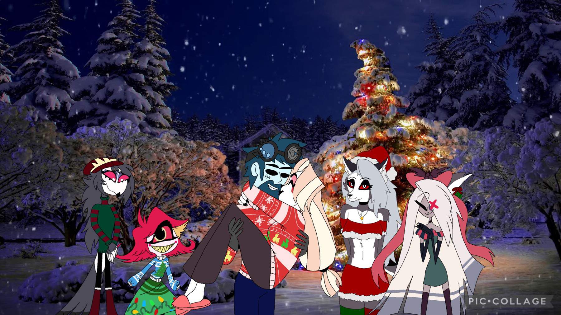 Christmas with my Hazbin Family | ☁️ desired reality 🍒 Amino