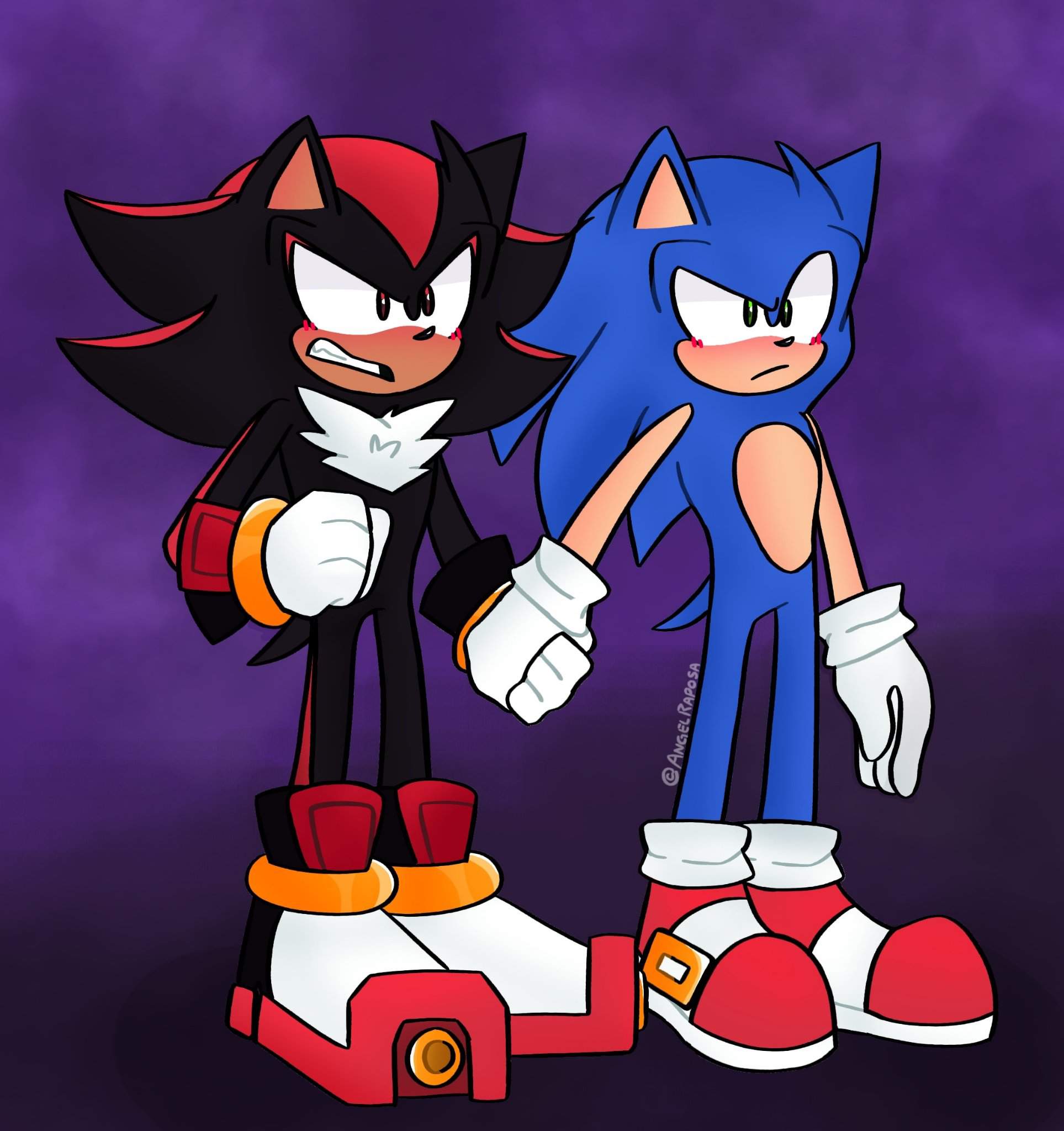 Remake Sonic & Shadow - Fanart 💙🖤 ⚠️ SONADOW ⚠️ | Sonic Amino PT~BR© Amino