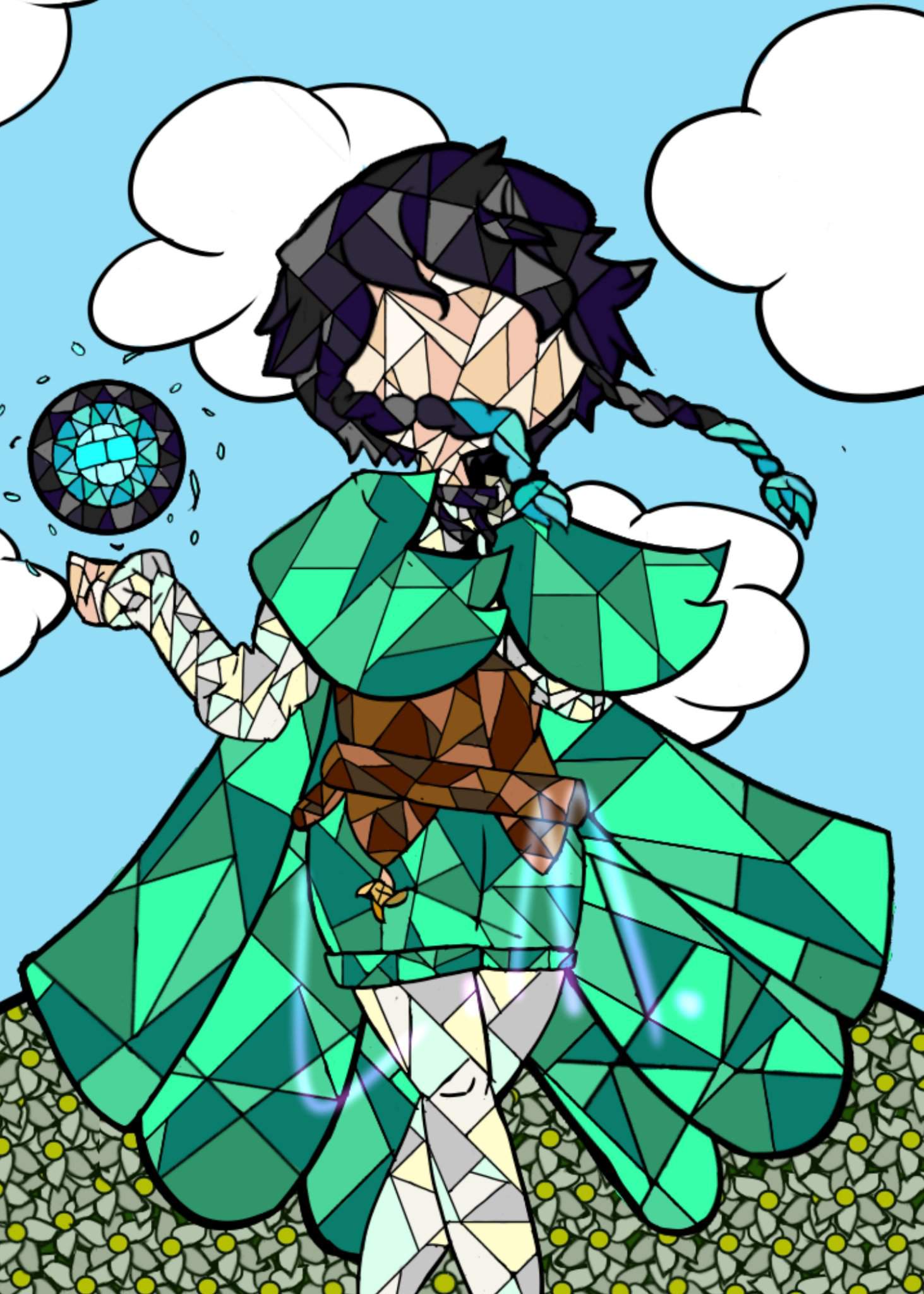 Stained glass Venti | Genshin Impact Amino