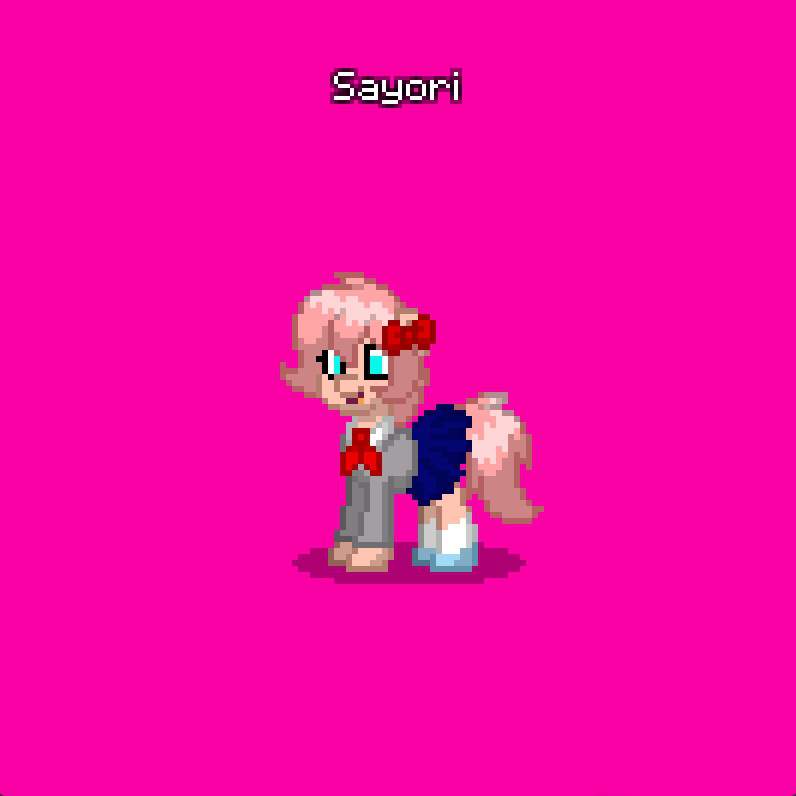 I made Sayori in Pony Town and I’m really proud of it! :D | Pony Town Amino