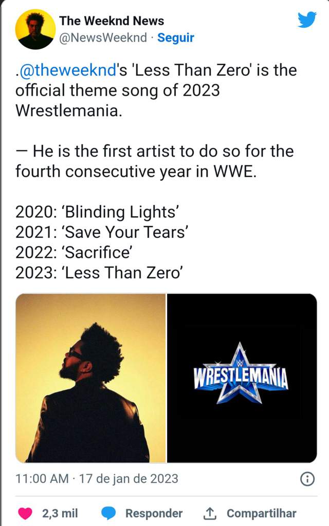 The Weeknd Faz Grande Anúncio Sobre A Wrestlemania 39 Wwe Fãs Br Amino