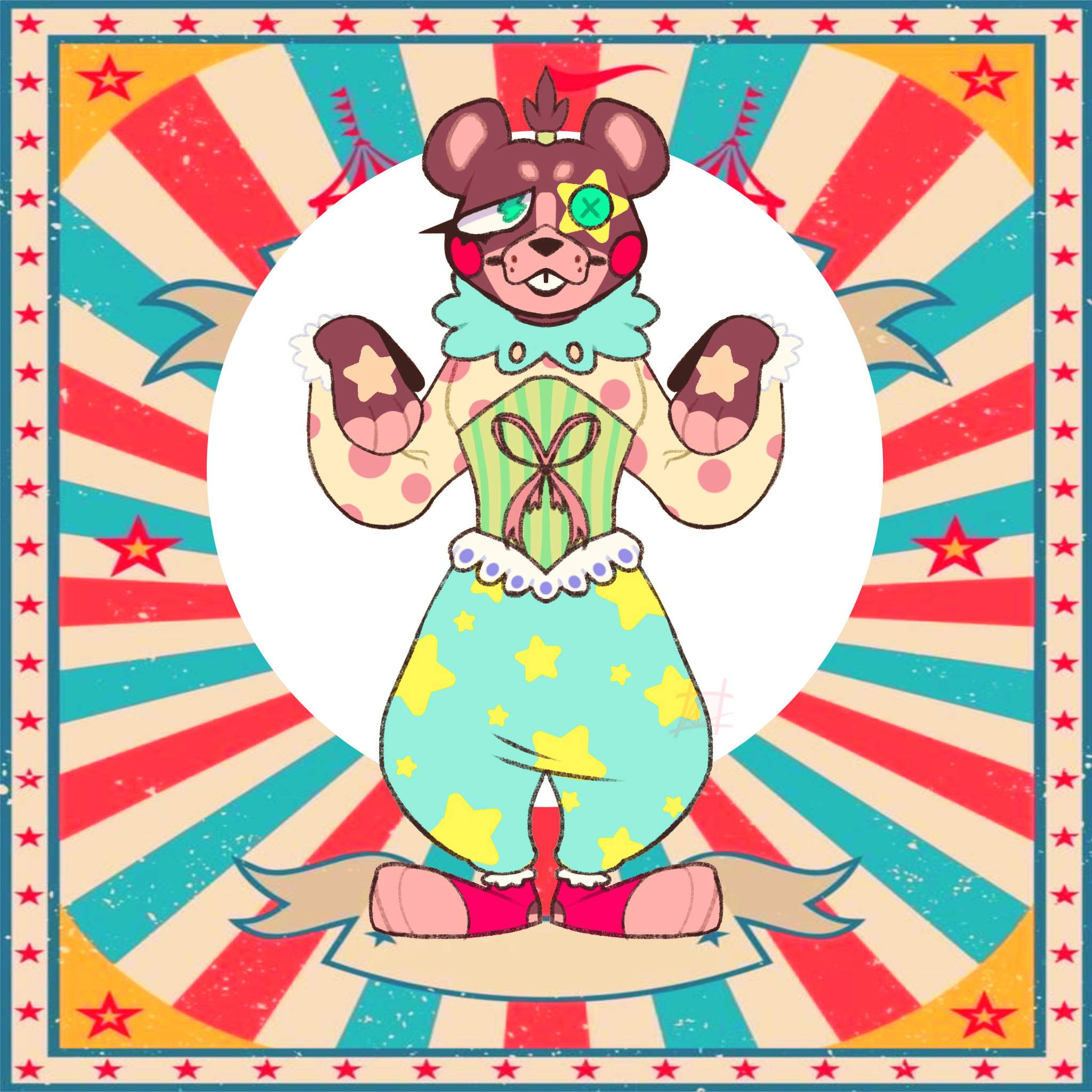 Bear circus clown adopt! (sold) | Furry Commissions Amino