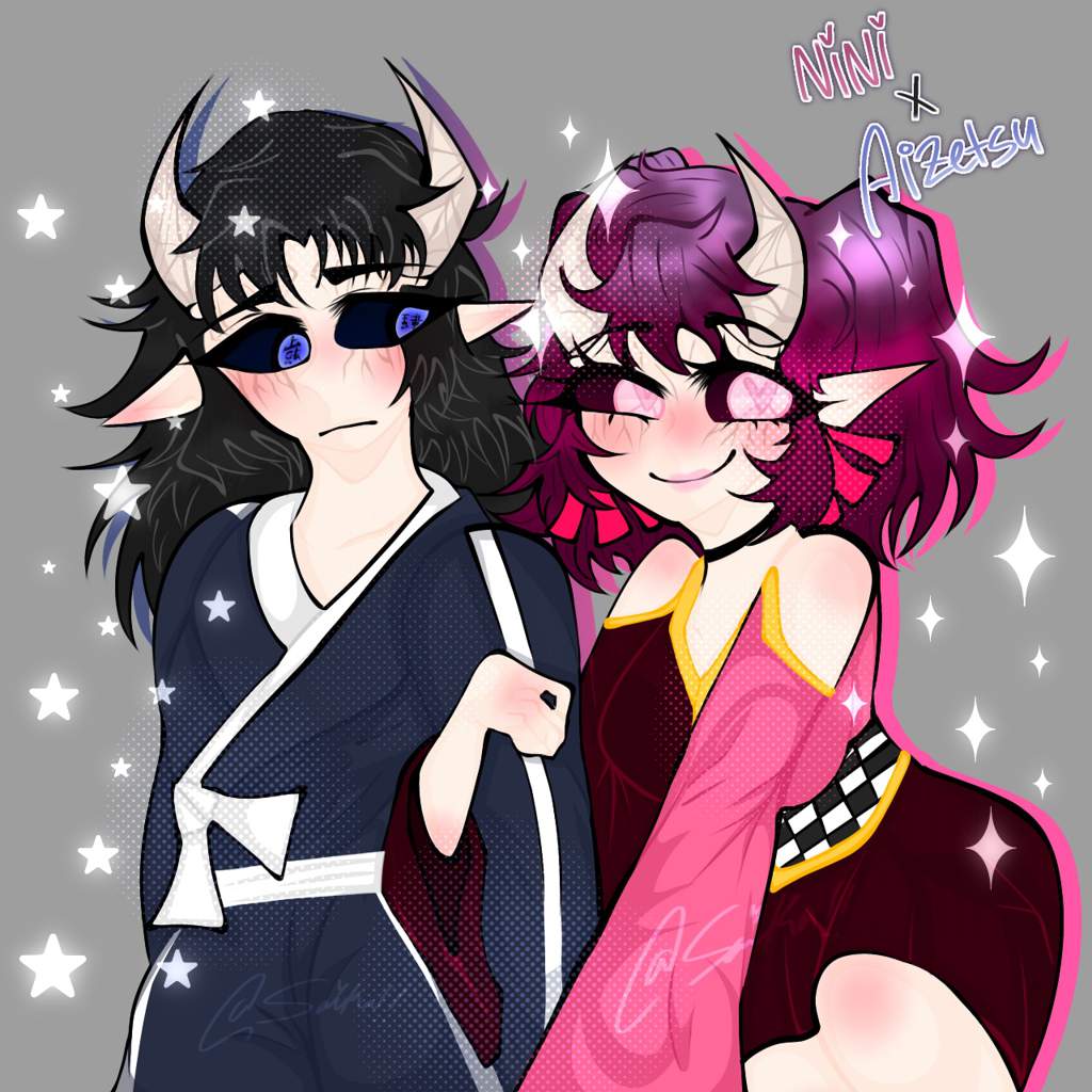 nini x aizetsu ♥︎ | art trade!! | Demon Slayer: Kimetsu No Yaiba Amino