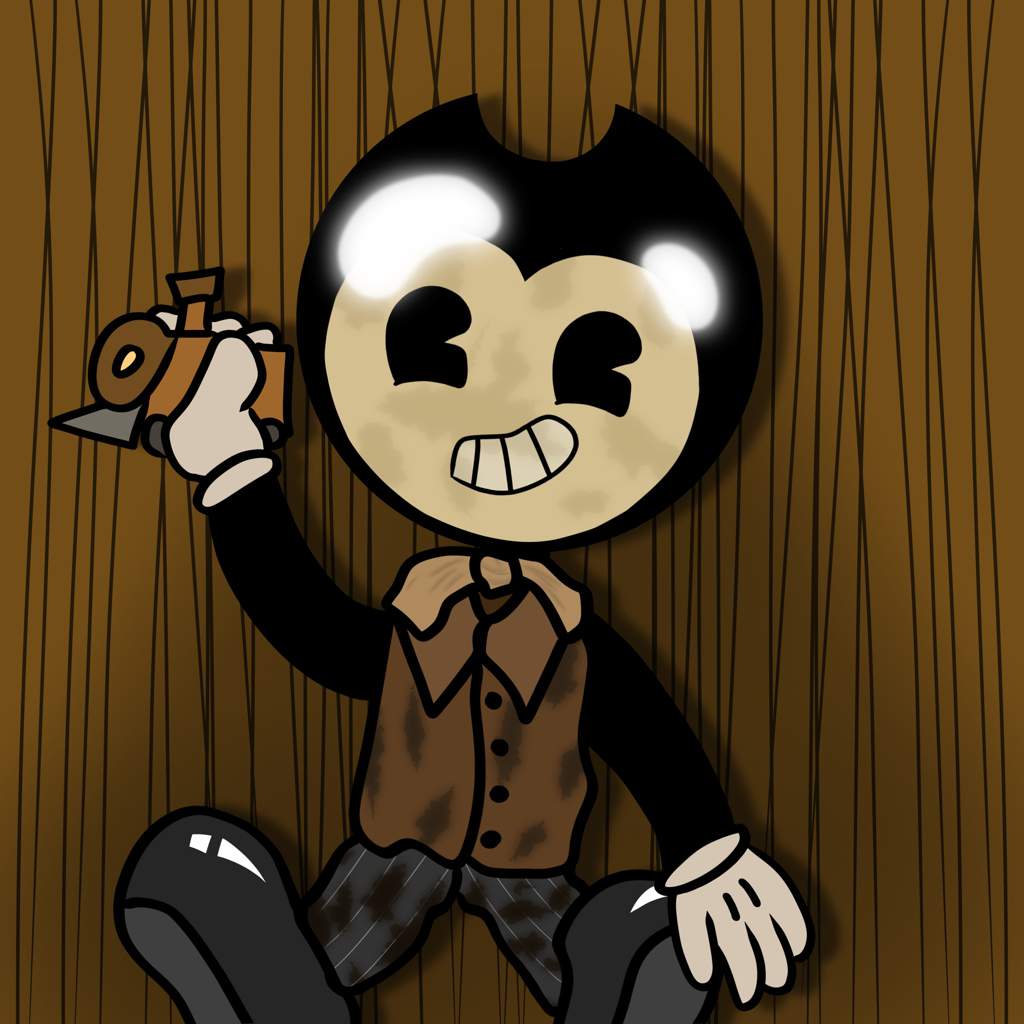 Drawing of the baby Bendy playing with his train | Bendy and the Ink ...