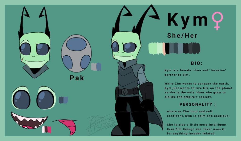 Irksona redesign (Kym reference sheet 2023) | Invader Zim Amino